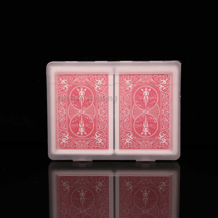 Plastic playing cards with double deck  -plastic box