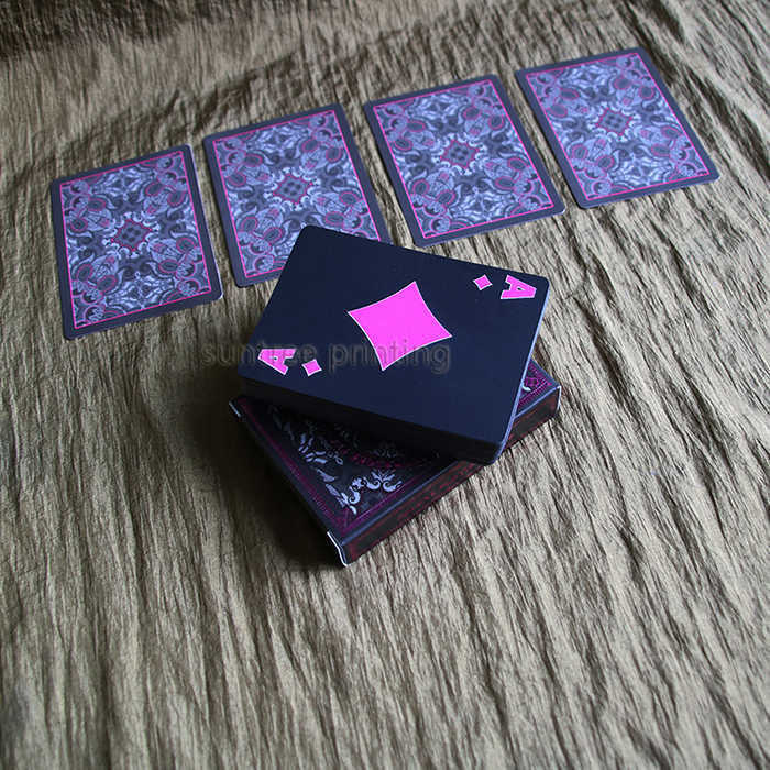 Custom black plastic playing cards