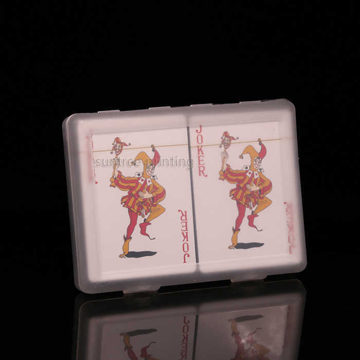 Plastic playing cards with double deck 